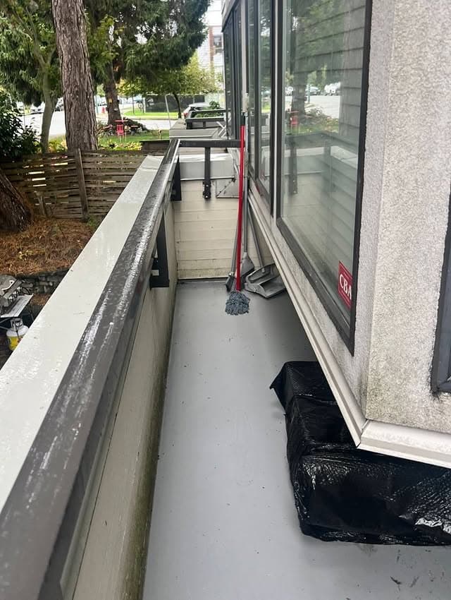 Balcony being cleaned during move-out service